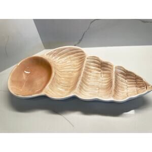 Serving Tray Seashell 16" Large Divided Hand-painted Vintage Discontinued